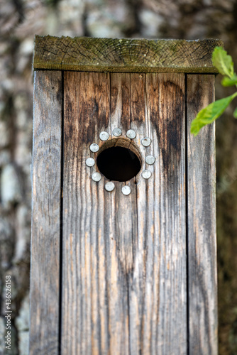 Canvas Print wooden bird house, nacka, sverige, sweden, stockholm