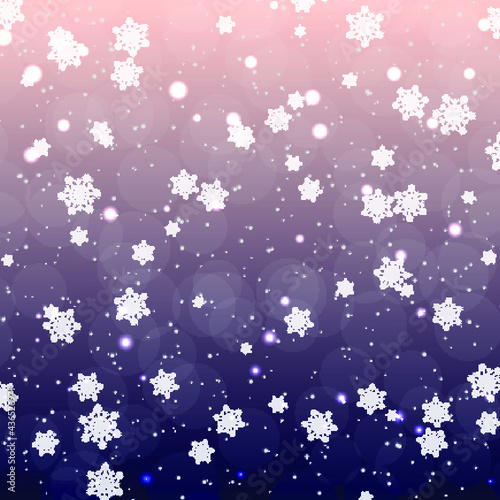 Falling snow. Snowflakes, snowfall. Celebration Banner for Christmas and New Year . Winter backdrop.