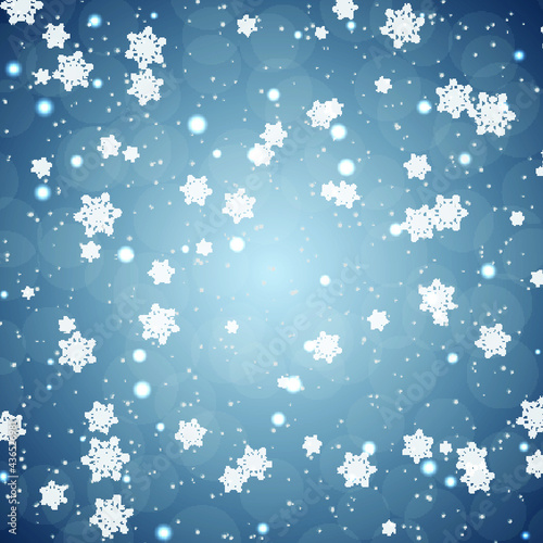Falling snow. Snowflakes, snowfall. Celebration Banner for Christmas and New Year . Winter backdrop.