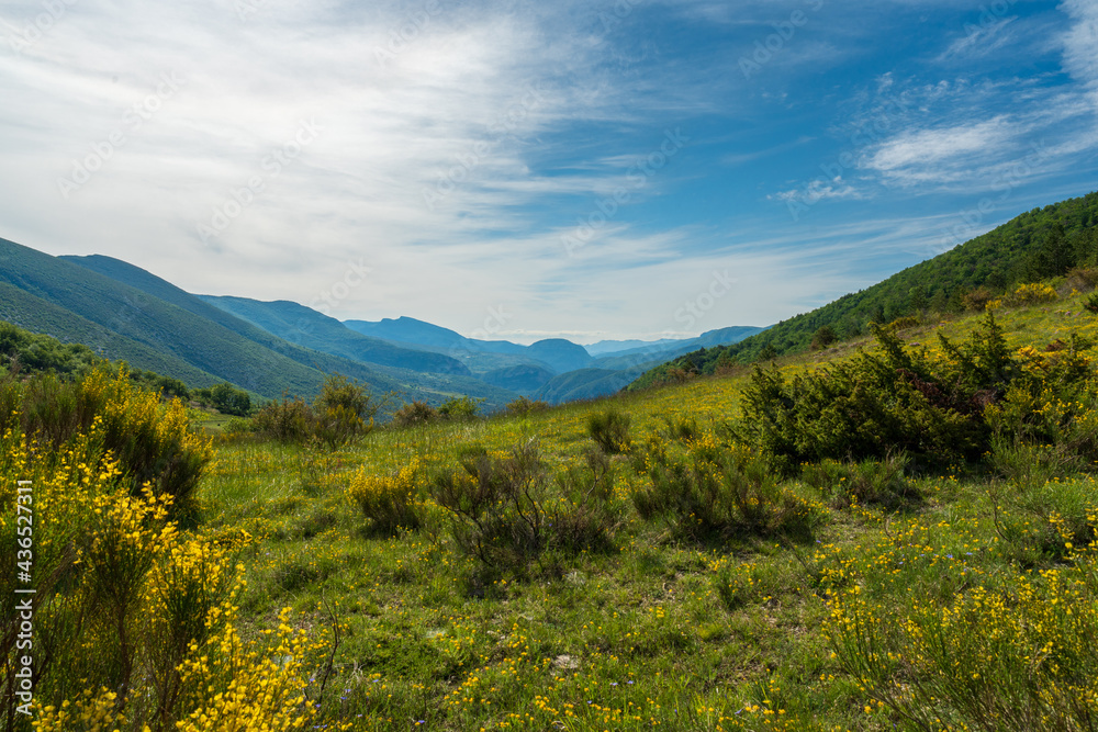 Vue sur la vallée de Villeperdrix et les collines environnantes depuis le col de Chaudebonne