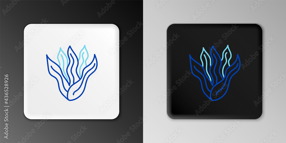Line Seaweed icon isolated on grey background. Underwater seaweed spirulina, aquatic marine algae plant. Vegan and vegetarian food. Colorful outline concept. Vector Line Seaweed icon isolated on grey background. Underwater seaweed spirulina, aquatic marine algae plant. Vegan and vegetarian food. Colorful outline concept. Vector