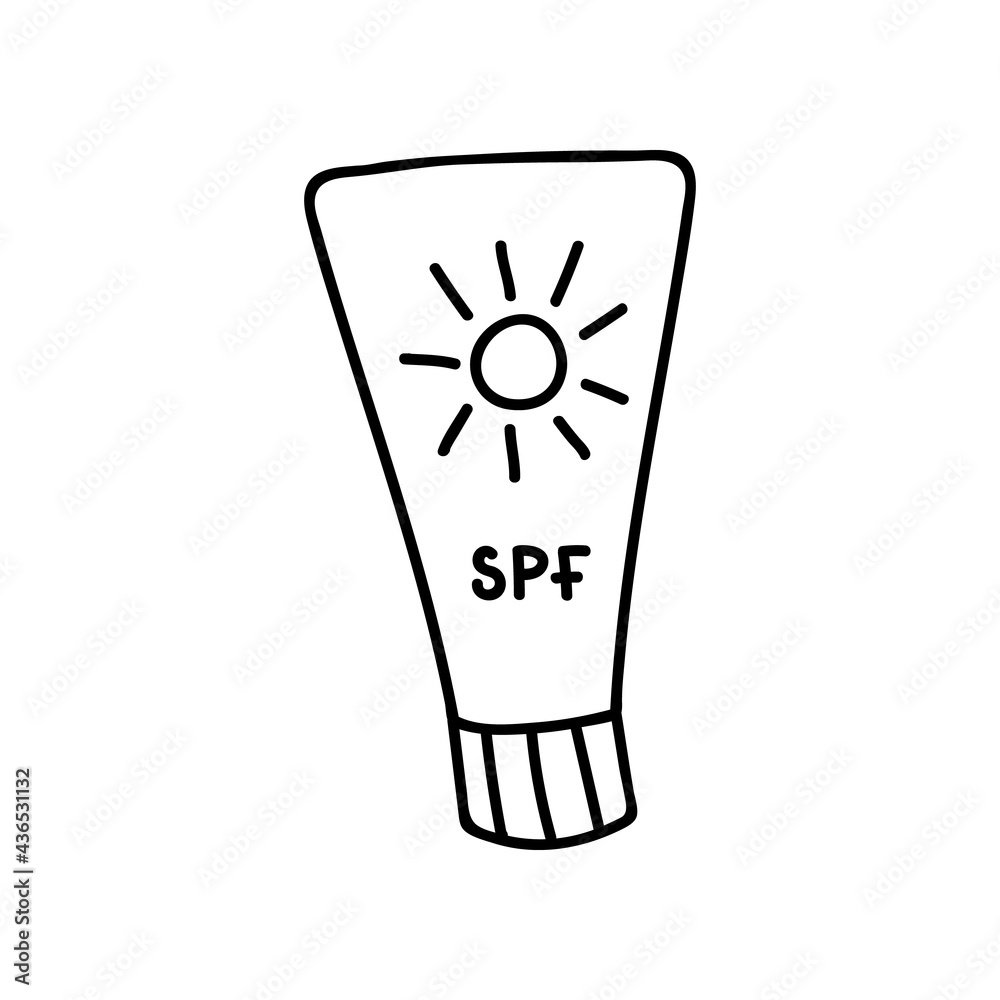 Cute doodle hand drawn vector sunscreen against ultraviolet, with spf, cream, lotion, spray. Stylized illustration with hand drawn outline isolated on background. For sticker, scrapbook, fabric. Cute doodle hand drawn vector sunscreen against ultraviolet, with spf, cream, lotion, spray. Stylized illustration with hand drawn outline isolated on background. For sticker, scrapbook, fabric.