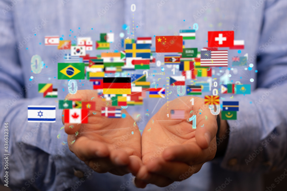 international counties flags - 3D realistic. international counties flags - 3D realistic.