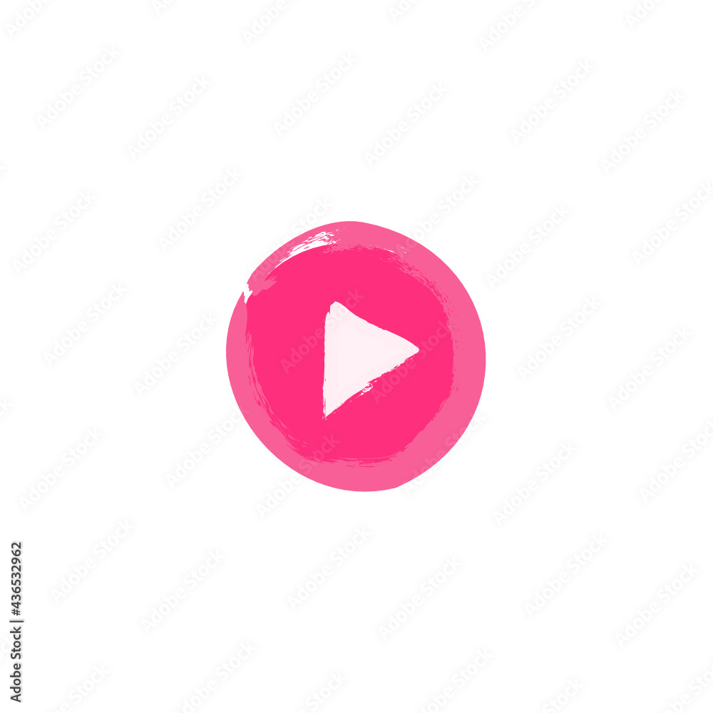 Play pink button sign vector illustration Play pink button sign vector illustration
