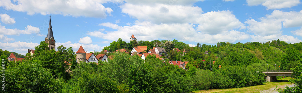 Möckmühl, Panoramablick auf die Stadt