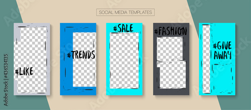 Social Stories Cool Vector Layout.