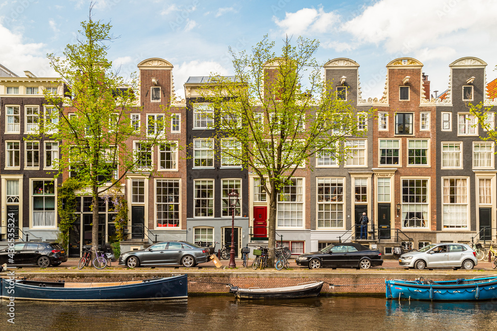 Canal houses in the center of Amsterdam.