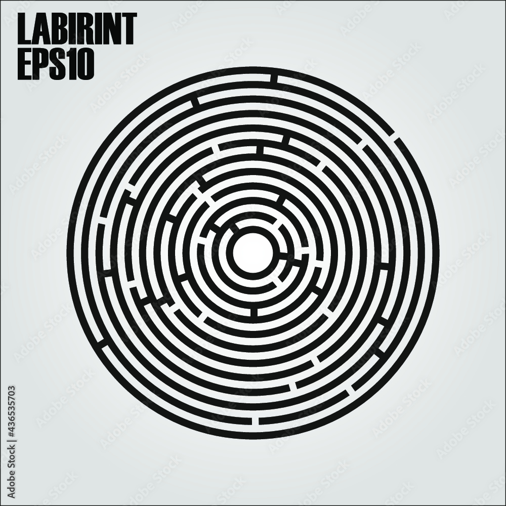 Round labyrinth on a white background