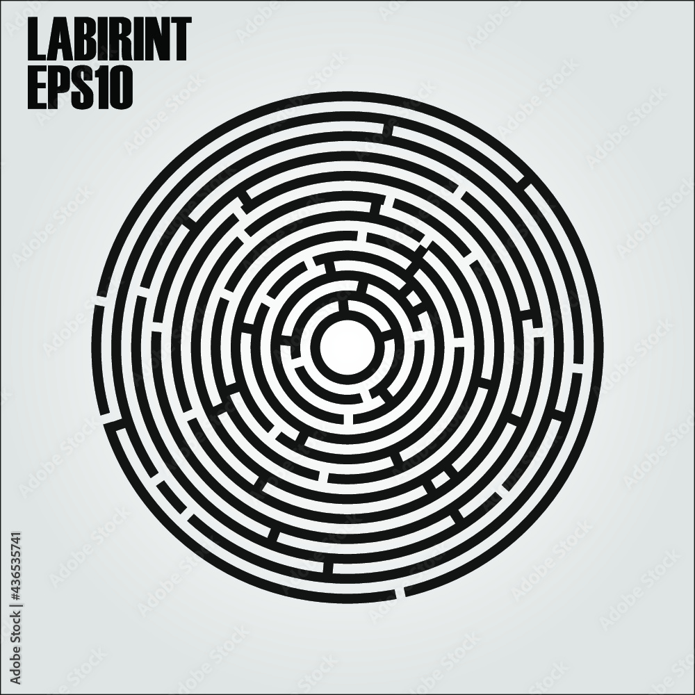 Round labyrinth on a white background