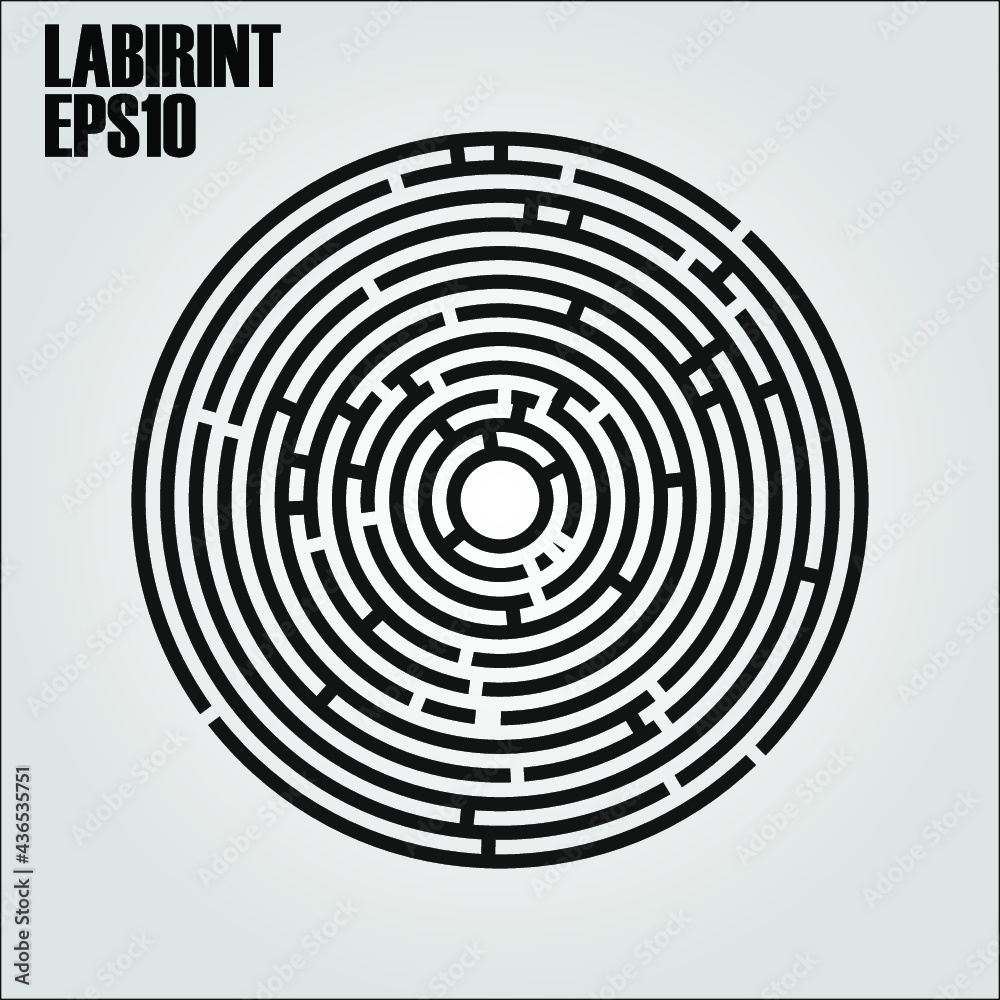 Round labyrinth on a white background Round labyrinth on a white background