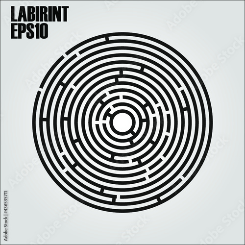 Round labyrinth on a white background