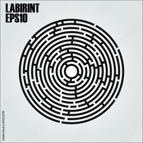 Round labyrinth on a white background