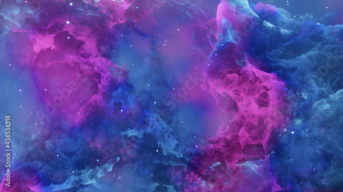 3d render nebulas in space.  Colorful galaxy in space  beauty of universe.