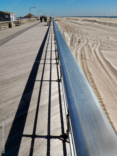 Handrail on the boardwalk. Jones beach, NY