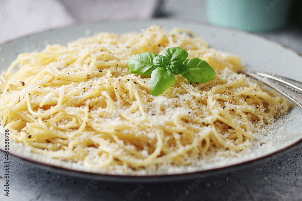 Spaghetty with italian cheese pecorino romano Spaghetty with italian cheese pecorino romano