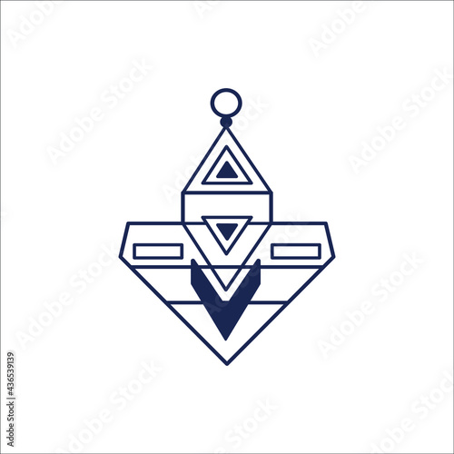 Native American Indian amulets isolated on white background. Boho style decoration. Vector illustration