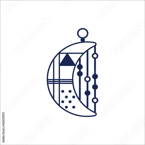 Native American Indian amulets isolated on white background. Boho style decoration. Vector illustration