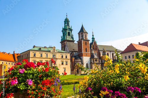 Beautiful view of Wawel Royal Castle complex in Krakow city, Poland. The most historically and culturally important site in Poland