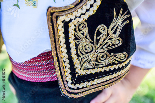 Serbian traditional folklore, beautiful embroidery ,clothes, detail , close up