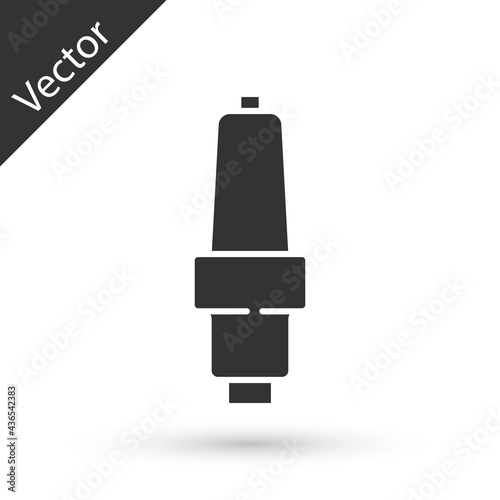 Grey Car spark plug icon isolated on white background. Car electric candle. Vector