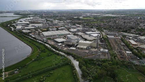 Enfield Power Station North London uk drone image