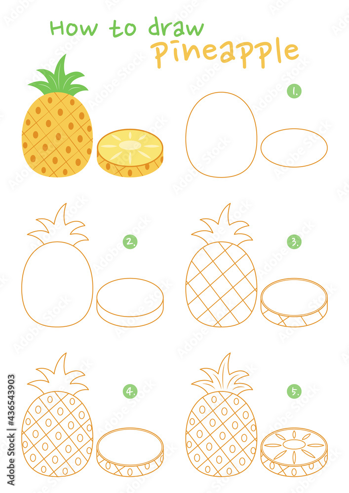 Premium Vector | Complete the picture of cute pineapple