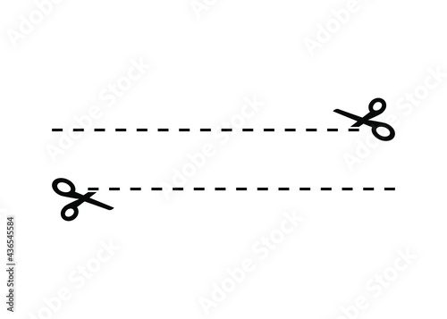 scissor cut line vector png and eps