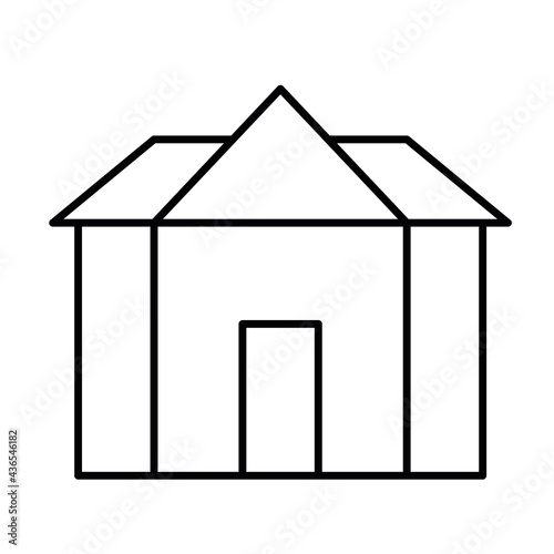 Luxury mansion - modern thin line icon. Simple black outline vector illustration.