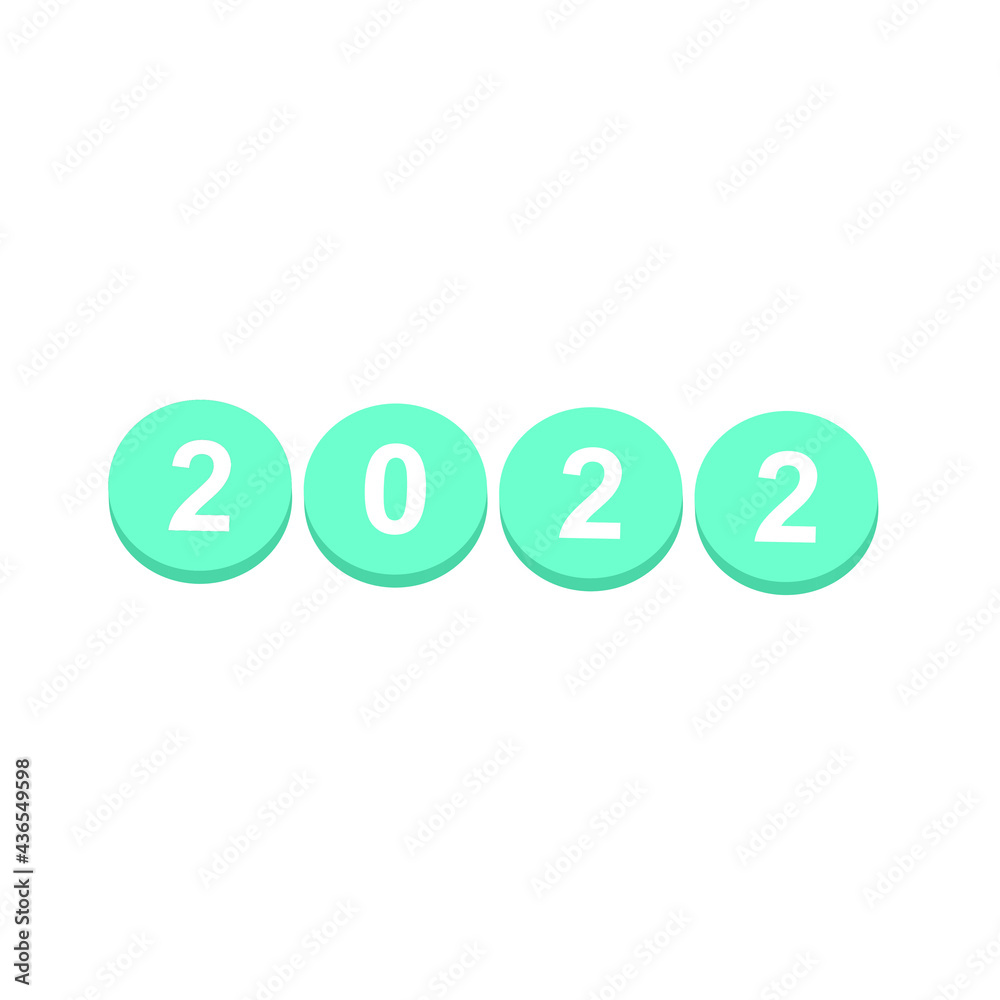 Modern 3d  text 2022 - Happy  New Year 