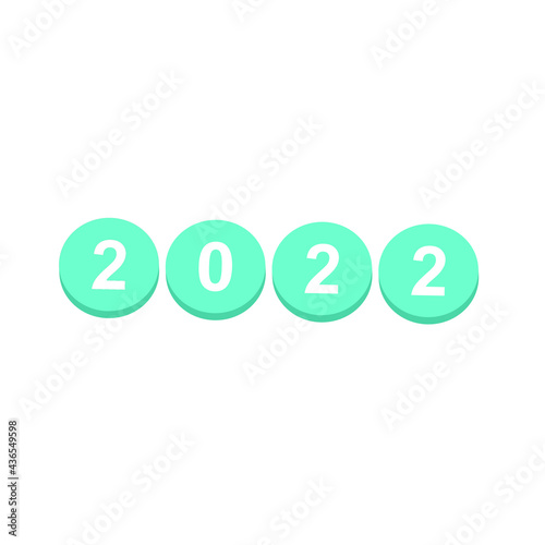 Modern 3d  text 2022 - Happy  New Year 