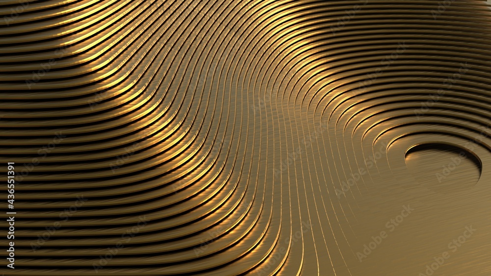 geometric shapes of complex shape golden material