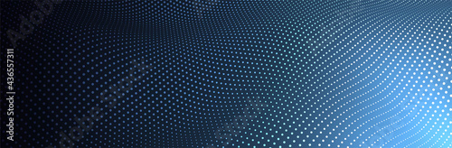 Abstract Dots. Blue 3d surface. Dot pattern background. Vector illustration