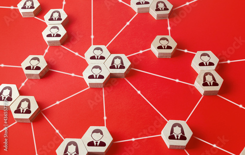Fotografía Network of connected people