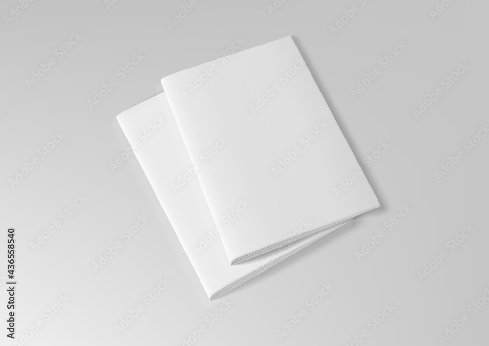 Realistic Blank Clear A4 Bifold Paper Brochure