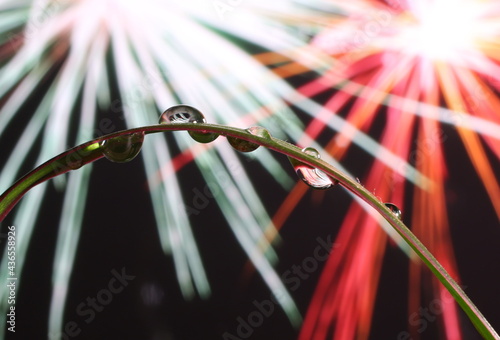 Water Droplets and Fireworks
