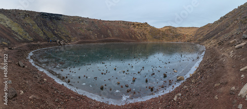 Views of the Kerid volcanic crater, the Golden Circle, Iceland photo