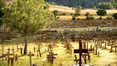 Sad Hill Cemetery in Burgos Spain. Movie location. Here was filmed spaghetti western The Good, the Bad and the Ugly with Clint Eastwood. Tourist place. photo
