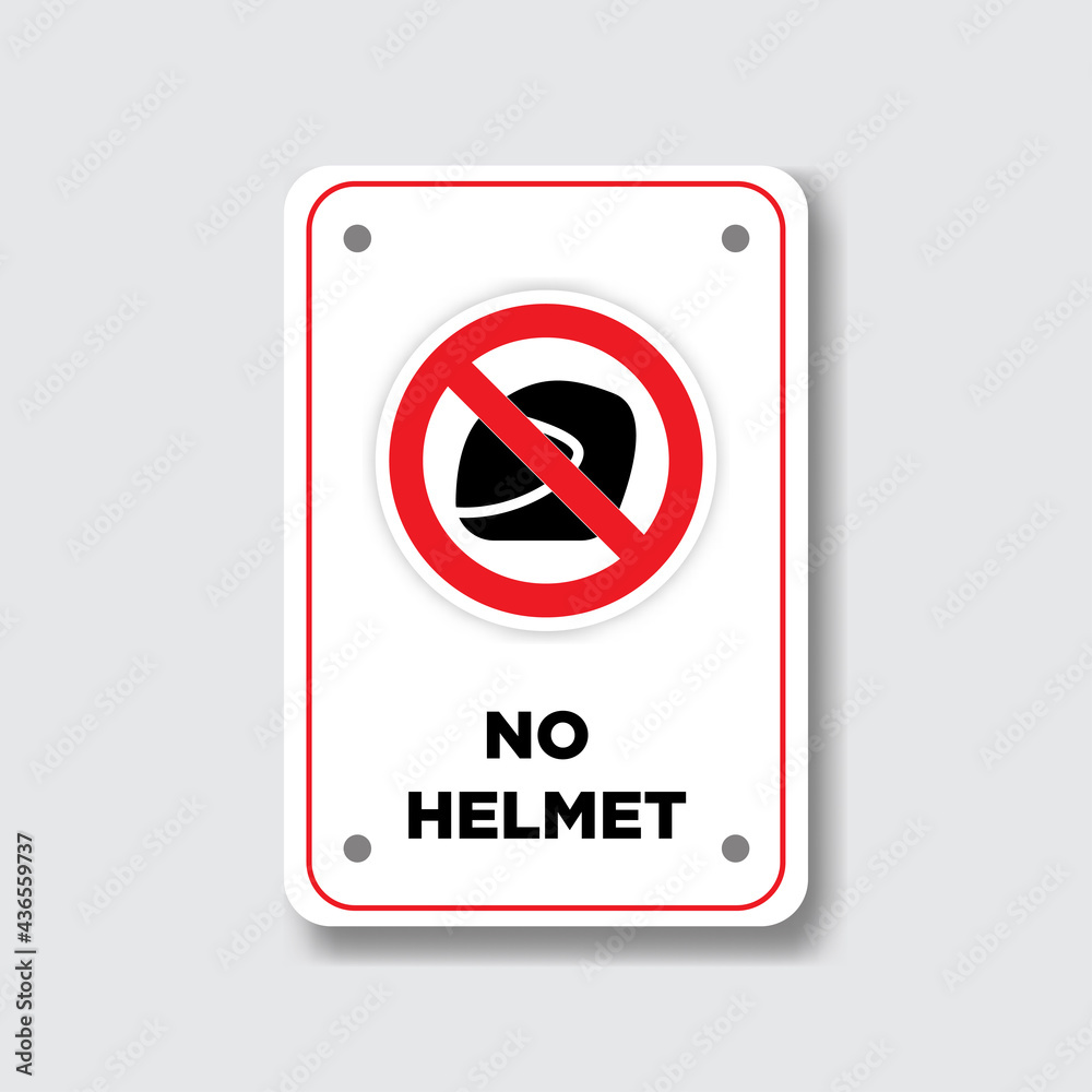 vector no helmet sign, no helmet signboard icon Stock Vector Adobe Stock