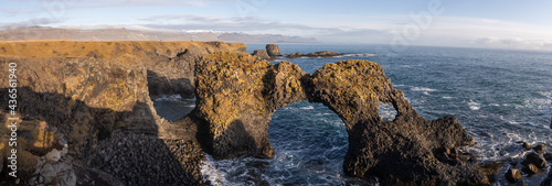 Views of the Gatklettur arch, Hellnar Beach Area, Snæfellsnes Peninsula, Iceland photo