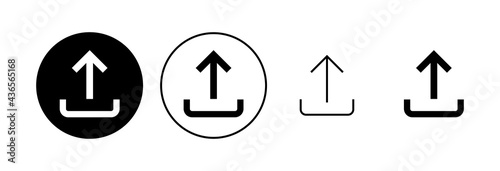 Upload icon set. load data symbol
