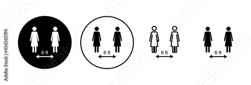 Social distancing icon set. social distance icon. self quarantine sign