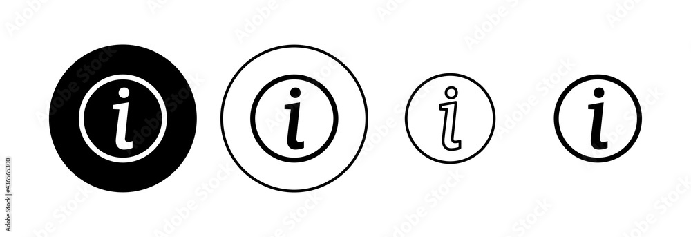 Info sign icon set. about us icon vector. Faq icon