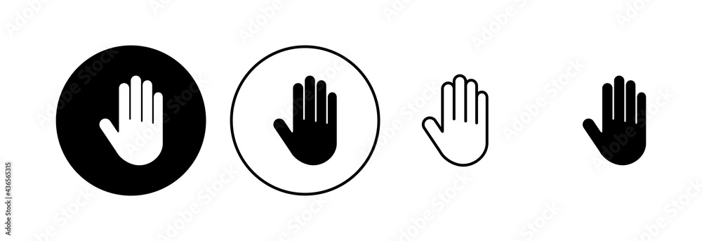 Hand icon set. hand vector icon, palm,click