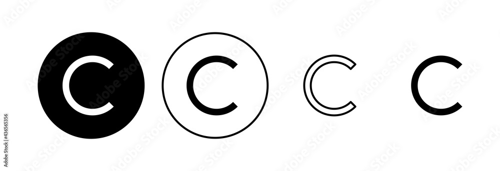 Copyright icon set. copyright symbols Copyright icon set. copyright symbols