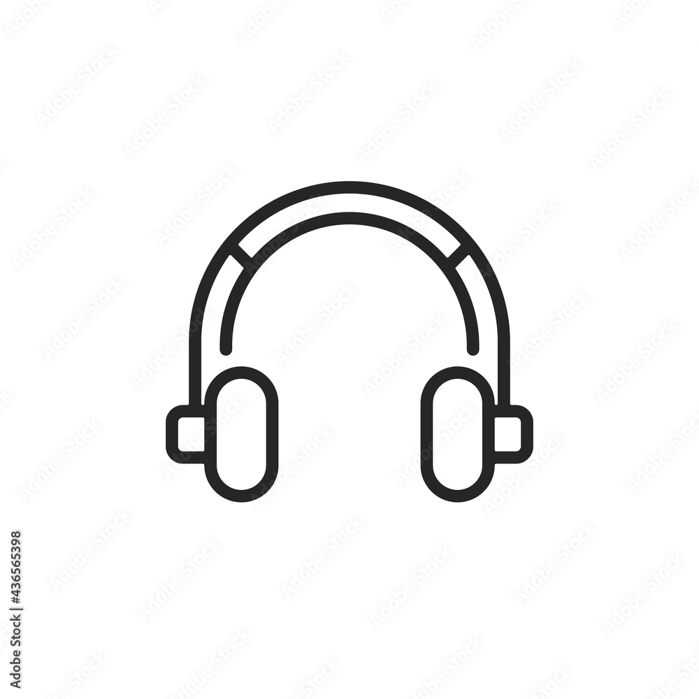 Headphones line icon. Thin line design. Vector icon Headphones line icon. Thin line design. Vector icon