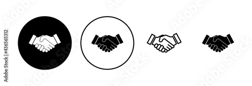 Handshake icon set. business handshake. contact agreement