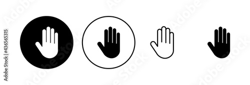 Hand icon set. hand vector icon, palm,click