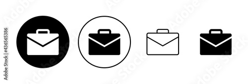 Briefcase icon set. suitcase icon. luggage symbol.