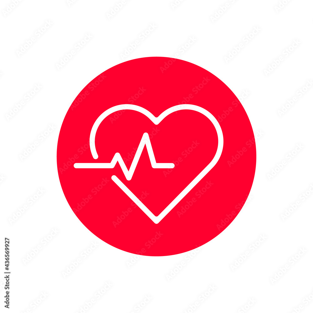 Heartbeat Icon Vector Illustration Logo Template. Heart pulse vector icon or logo element in outline style. Life icon vector. Flat Icon Heart Cardiology Symbol. Heartbeat Icon Vector Illustration Logo Template. Heart pulse vector icon or logo element in outline style. Life icon vector. Flat Icon Heart Cardiology Symbol.