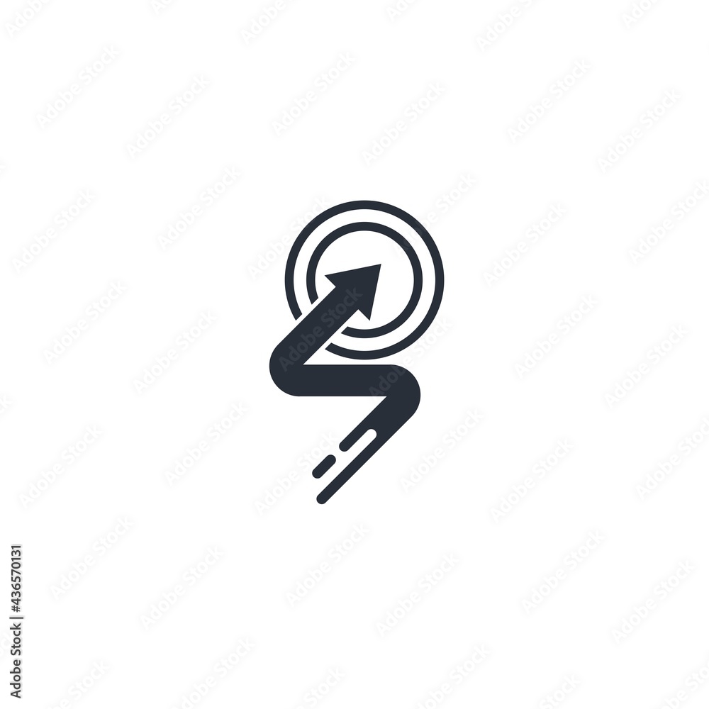 Zigzag successful movement. Dexterous motion . Agility transfer. Vector illustration isolated on white background. Zigzag successful movement. Dexterous motion . Agility transfer. Vector illustration isolated on white background.